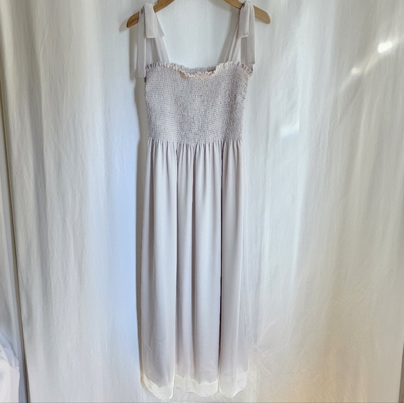 🇨🇦 Aritzia Wilfred Sleeveless Blush Golden Hour Chiffon Midi Dress - Picture 1 of 15